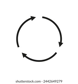 Las flechas semicirculares giran en círculo. Siguiéndonos unos a otros. Símbolo vectorial.	
