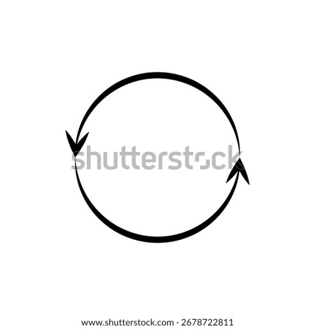 Semicircular arrows rotate. Following each other in a circle. Vector symbol.