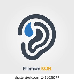 Semicircular canals icon - minimalist vector illustration