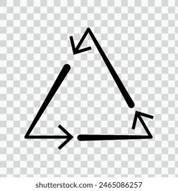 Semicircular curved thin long double ended arrow isolated with transparent background.