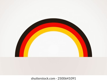 Bandera semicircular de Alemania. Forma de arco como un arco iris.