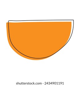 icono geométrico semicircular con diseño de ilustración vectorial dibujado a mano