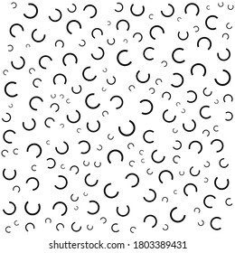 Formas geométricas semicirculares sobre un fondo blanco. Diseño vector abstracto para textiles