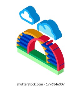 semicircular hill ladder rainbow icon vector. isometric semicircular hill ladder rainbow sign. color isolated symbol illustration