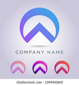 semi-circular logo template with the direction for your business and company.