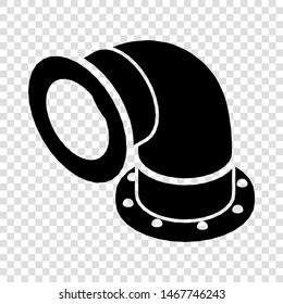 Semicircular pipe icon. Simple illustration of semicircular pipe vector icon for web