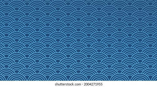 Ornamento extensible semicírculo, patrón de fondo abstracto azul - Ilustración vectorial