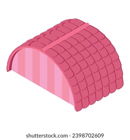 Semicircular roof icon isometric vector. Semicircular tile roof of building icon. Construction and repair concept