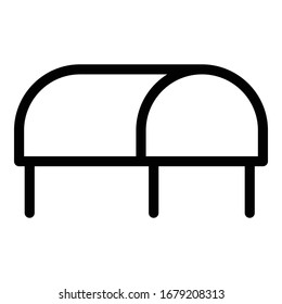 Semicircular roof icon. Outline semicircular roof vector icon for web design isolated on white background