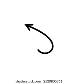 Semicircular rounded curved geometric trajectory arrow. Arrow of path and movement.