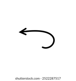 Semicircular rounded curved geometric trajectory arrow. Arrow of path and movement.