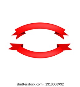 Semicircular scroll banners. Invitation, curved, award. Can be used for topics like holiday, decoration, promotion