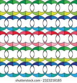 The semicircular shapes combined with cool colors and a bright background create a beautiful seamless pattern.