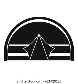 Semicircular tent icon. Simple illustration of semicircular tent vector icon for web