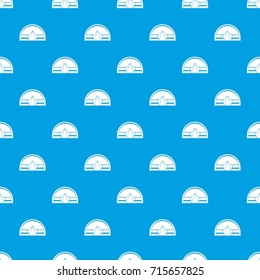 Semicircular tent pattern repeat seamless in blue color for any design. Vector geometric illustration