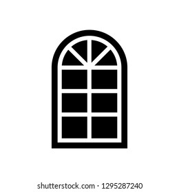 Semicircular window icon on a white background. Vector illustration