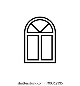 Semicircular window vector icon