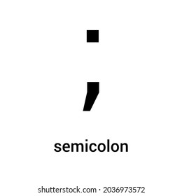 Semicolon in English grammar vector illustration