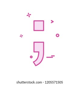 Semicolon icon design vector