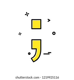 Semicolon icon design vector
