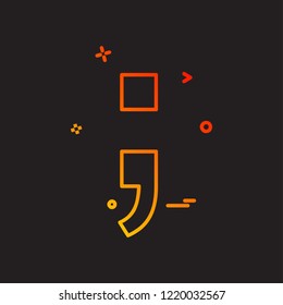 Semicolon icon design vector