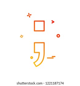 Semicolon icon design vector