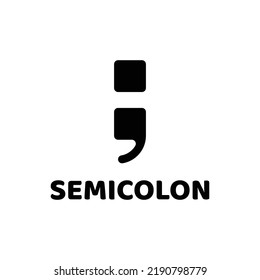 Semicolon in square shape vector logo design