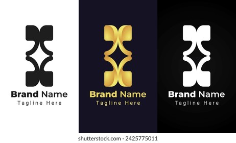 Semicolon Star Logo, combination logo of 4 semicolon arranged that form star negative space