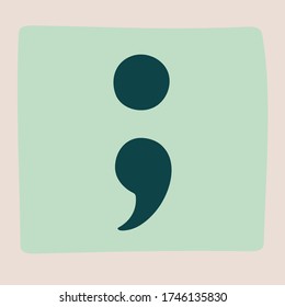 semicolon vector art illustration picture