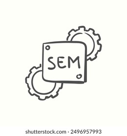 semicon, isolated handdrawn icon theme seo