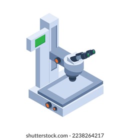 Semicondoctor production isometric composition with technology and science isolated icons vector illustration