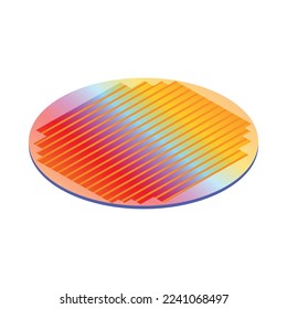 Composición isométrica de la producción de semicondoctores con tecnología y ciencia aislados iconos vectoriales ilustración vectorial