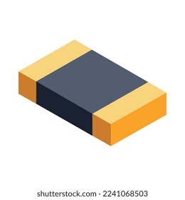 Semicondoctor production isometric composition with technology and science isolated icons vector illustration