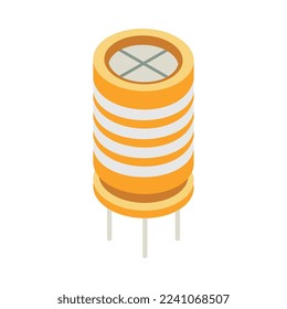 Semicondoctor production isometric composition with technology and science isolated icons vector illustration