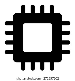 Semiconductor computer chip cpu flat vector icon for websites