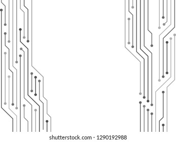 Semiconductor connections of computer hardware, microcircuit, motherboard elements. Processor microchips connections background. Circuit board or motherboard texture vector background graphic design.