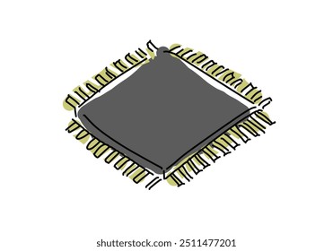 Semiconductor Dispositivos Electrónicas ilustración de dibujo a mano, Vector