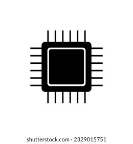 Semiconductor icon. Semiconductor device such as integrated circuit, chip or microprocessor. Vector Illustration svg