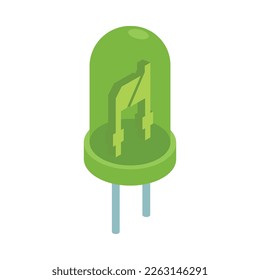 Semiconductor isometric composition with isolated circuit board element on blank background vector illustration