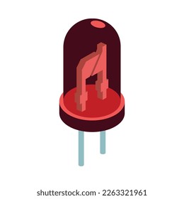 Semiconductor isometric composition with isolated circuit board element on blank background vector illustration