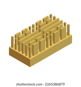 Semiconductor isometric composition with isolated circuit board element on blank background vector illustration