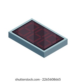 Semiconductor isometric composition with isolated circuit board element on blank background vector illustration
