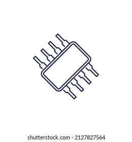 semiconductor line icon on white