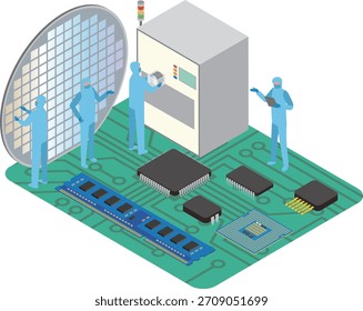 Ilustración de Imagen de la industria de fabricación de semiconductores
