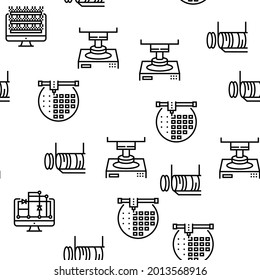 Semiconductor Manufacturing Plant Seamless Pattern Thin Line Illustration