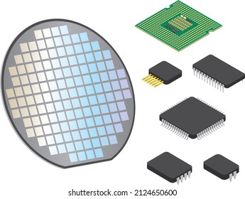 Semiconductor silicon wafers and ICs svg