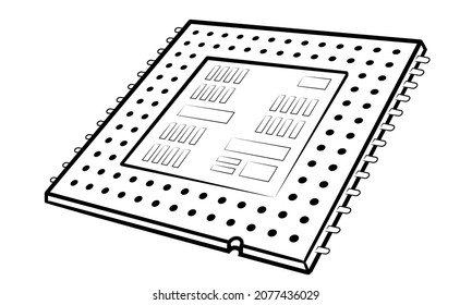 Halbleiter-Vektorgrafik - Schwarz-Weiß-Bild.