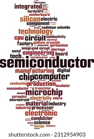 Semiconductor word cloud concept. Collage made of words about semiconductor. Vector illustration