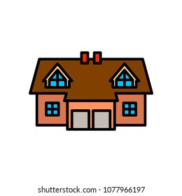 Semi-detached house icon