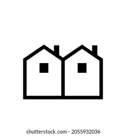 Semi-detached house icon. Clipart image isolated on white background